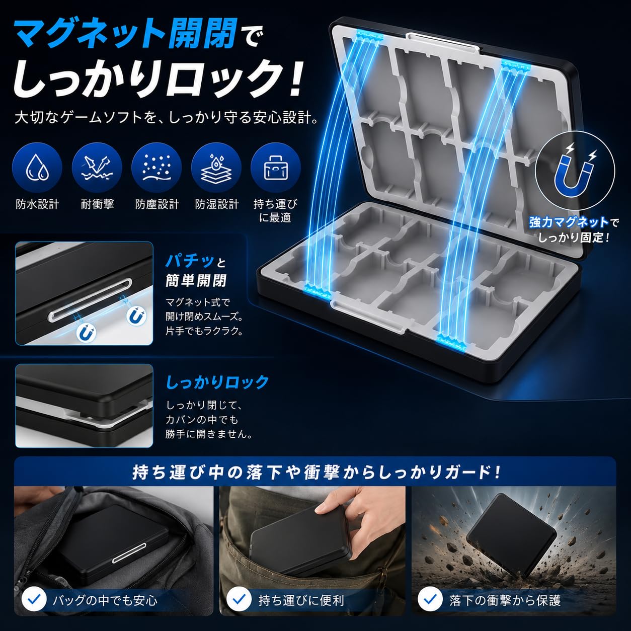Amazon.co.jp: GBAソフト専用 収納 ケース 16個 可能 保管