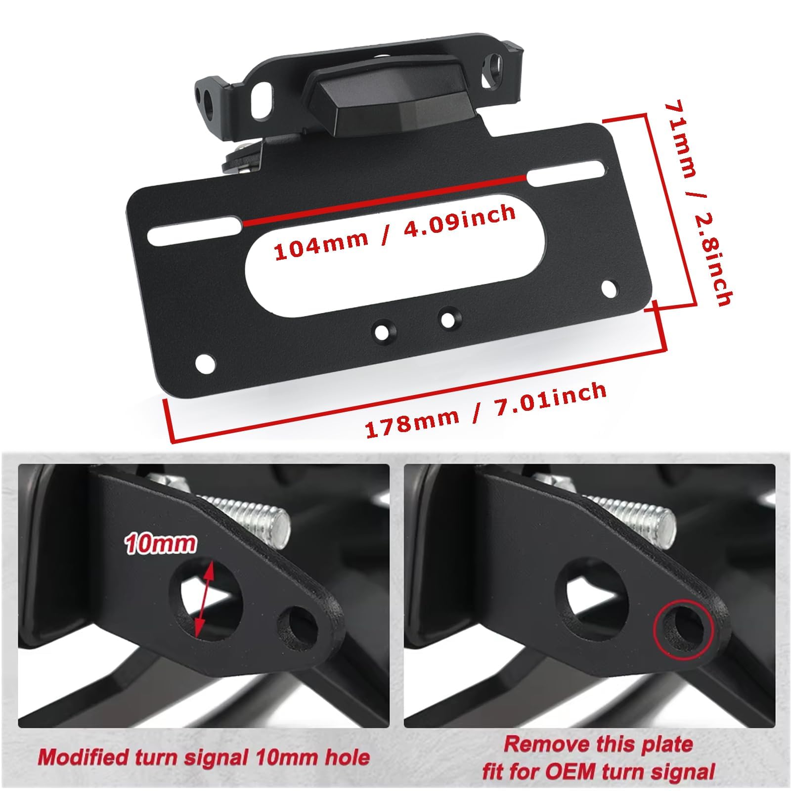 K&T-M 790 890 Supporti per targhe Moto Portatarga per 890 Duke R GP DUKE 790 2018-2026 - Nero