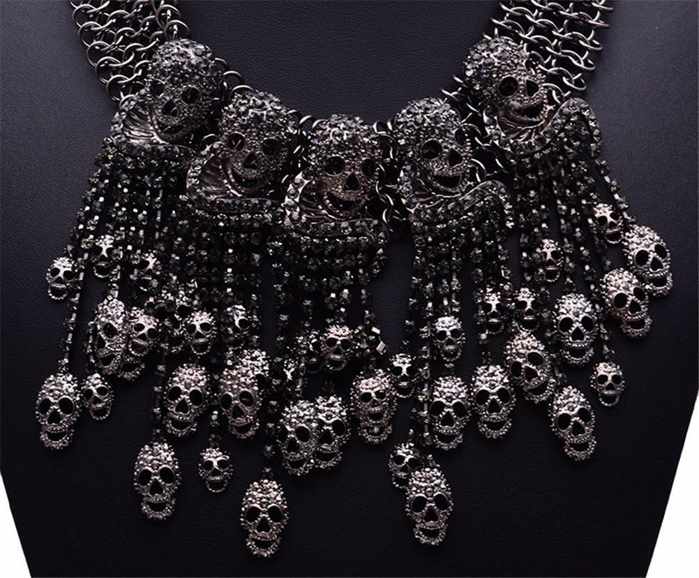 Jewelry Womens Vintage Carnival Smiling Skulls Collar Necklace