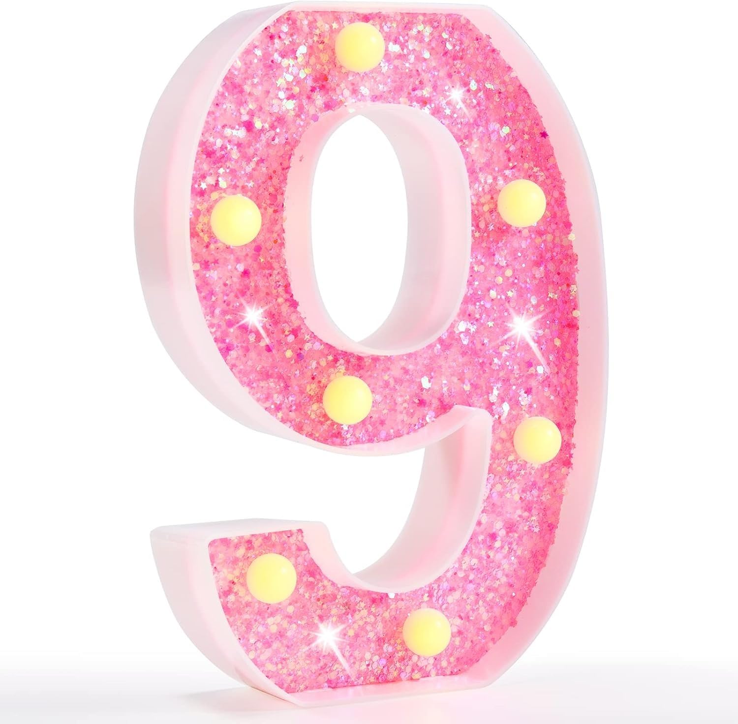 LED Marquee Letter Lights, Light Up Letters Glitter Alphabet Letter Sign Battery Powered for Night Light Birthday Party Wedding Girls Gifts Home Bar Christmas Decoration