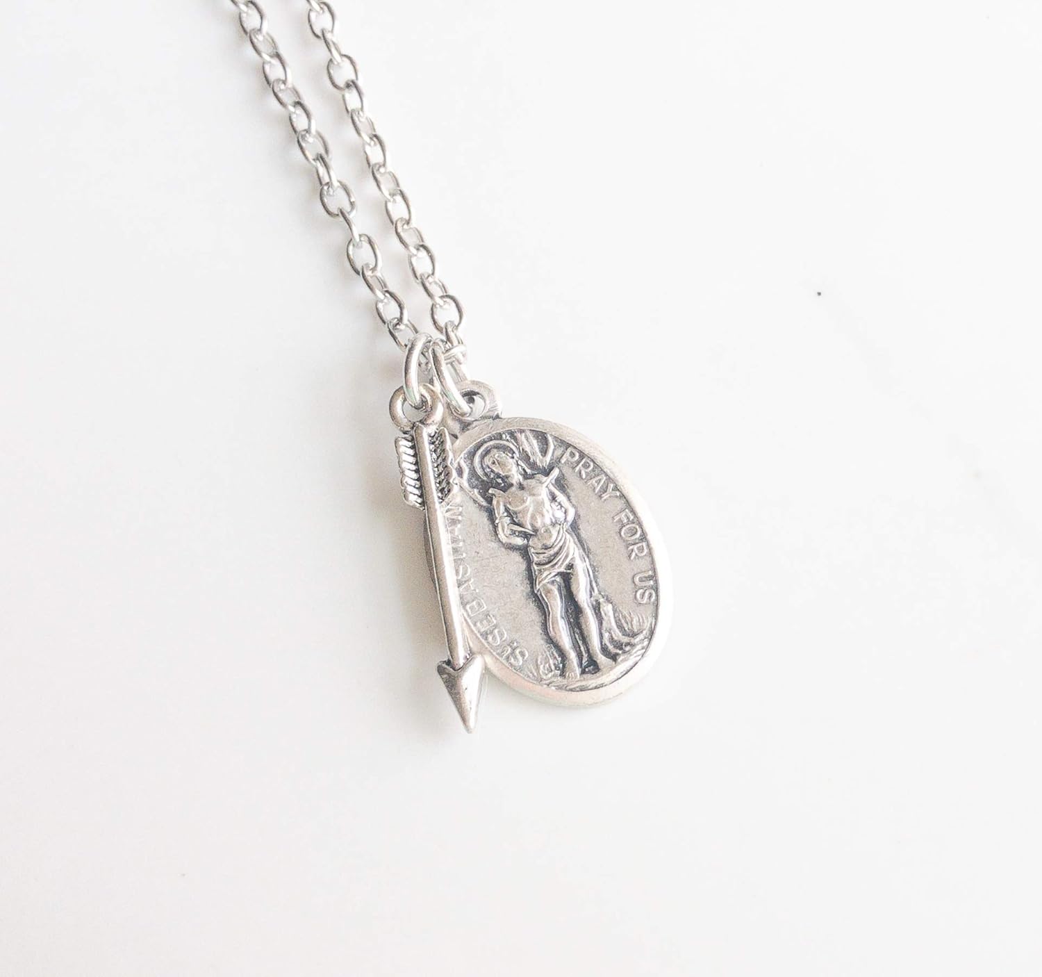 St Sebastian Necklace Confirmation Gifts for Boys Patron Saint of Athletes and Soldiers