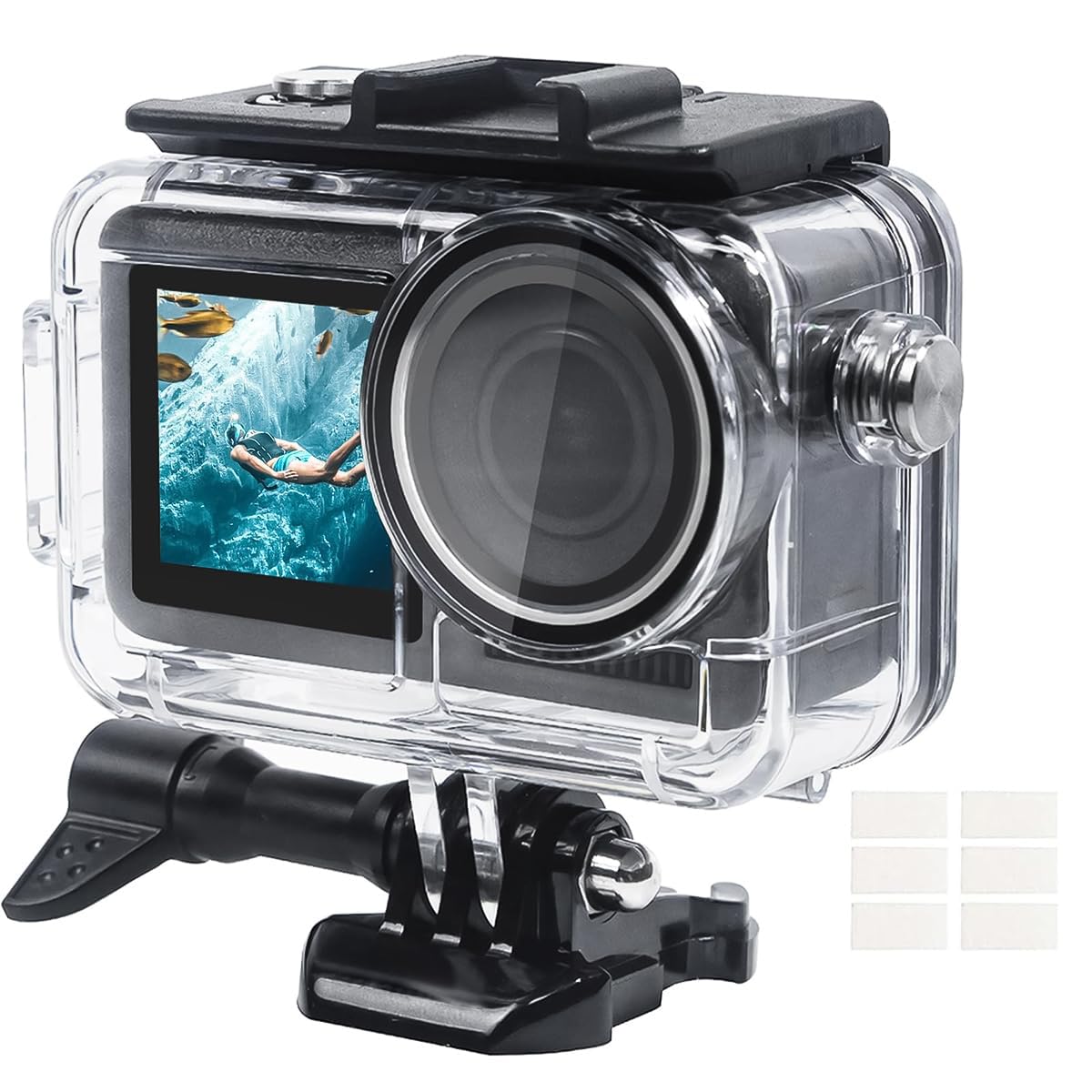 ZORBES® Waterproof Case for DJI Action 5PRO/4/3 Camera Accessories with Anti-Fog Underwater Housing Shell Cage, Support 50M 164FT Deep Diving Scuba Snorkeling Swimming, Quick Release Screw Mount-image-35