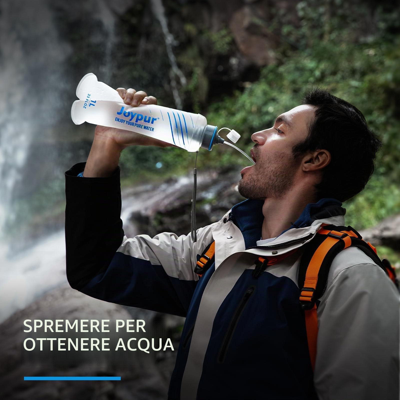 Borraccia pieghevole da 1 l per attività all'aperto (bianco)