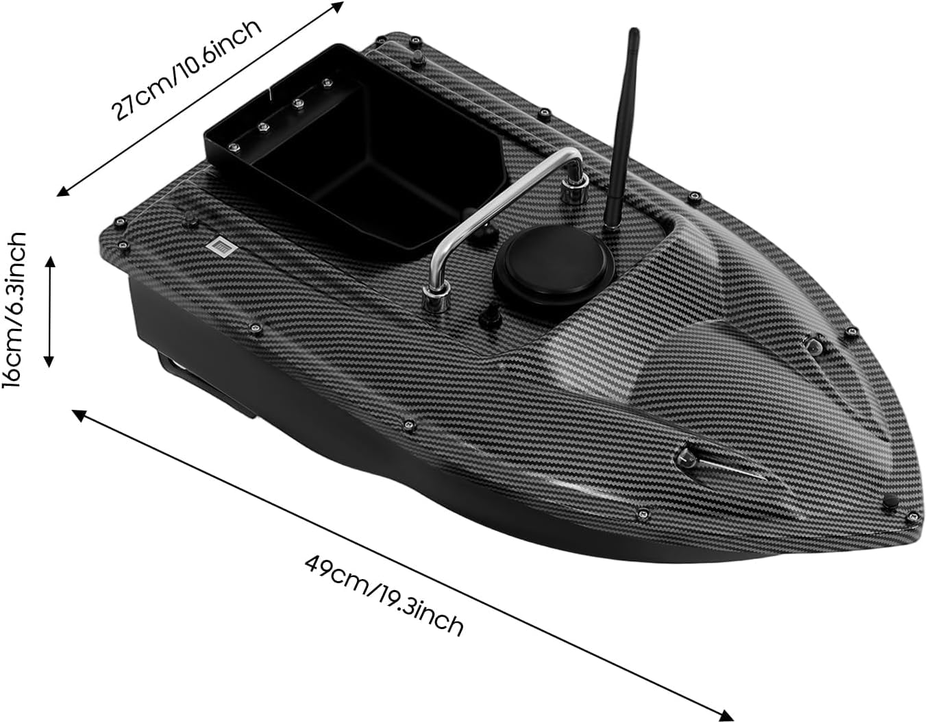 500m Futterboot Angeln Ferngesteuertes Köderboot, Angelköderboot mit LED-Licht, 1.5KG Beladung Nachtangeln Köderboot mit Großem Köderbehälter Wiederaufladbares Automatisches RC Boot