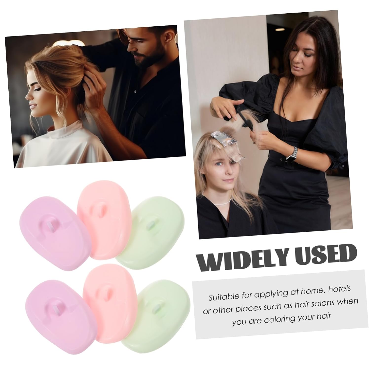 Silicone Ear Covers for Hair Dyeing 3 Pairs Reusable Ear Protectors for Styling for Hair Coloring Supplies
