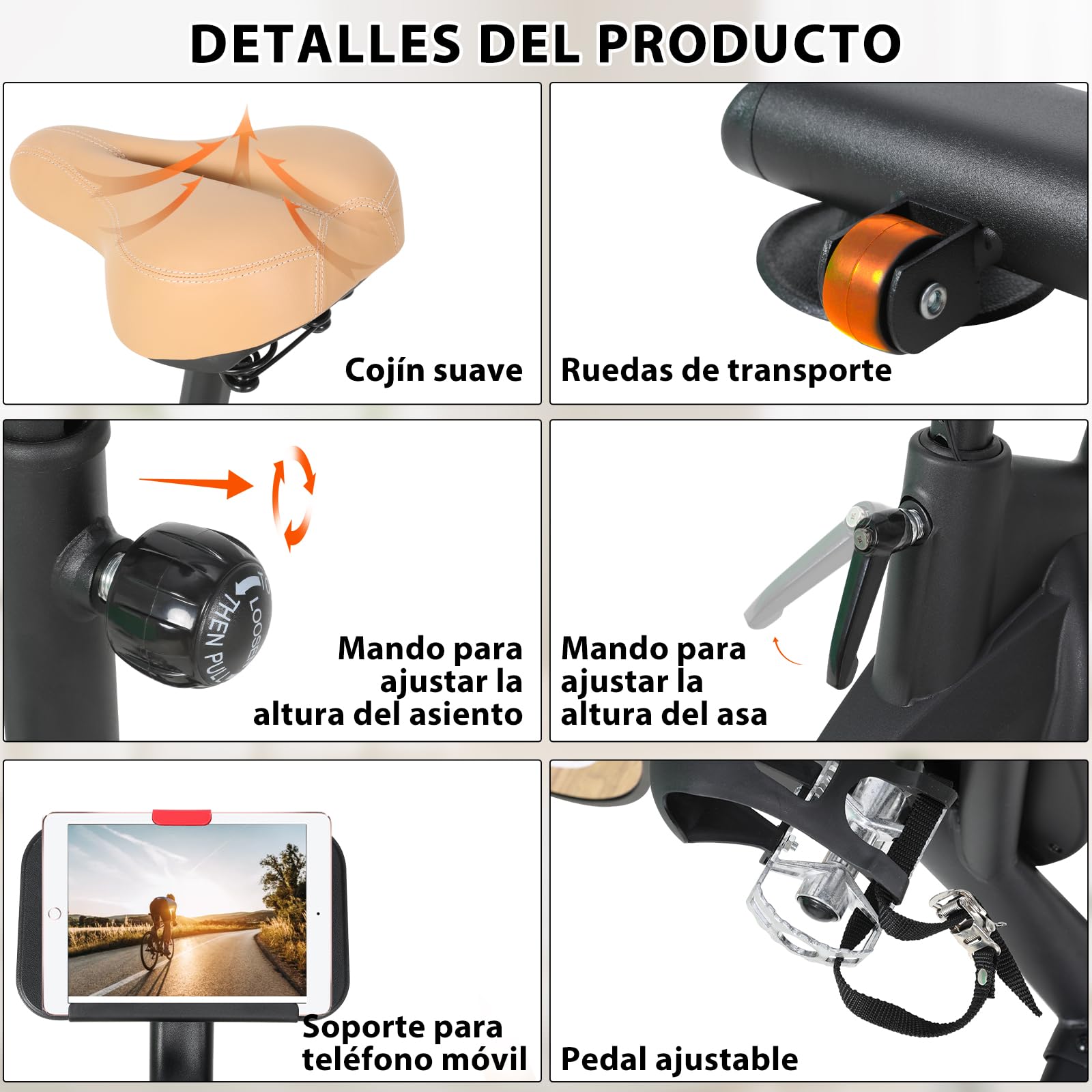 ISE Bicicleta Estática con Resistencia Magnética 8kg Volante,Bici Estatica con Pantalla LCD,Gran Soporte Para Tableta,Bicicletas Estaticas en Casa con Asiento Cómodo,Silencioso, Estabilidad,Max.130kg