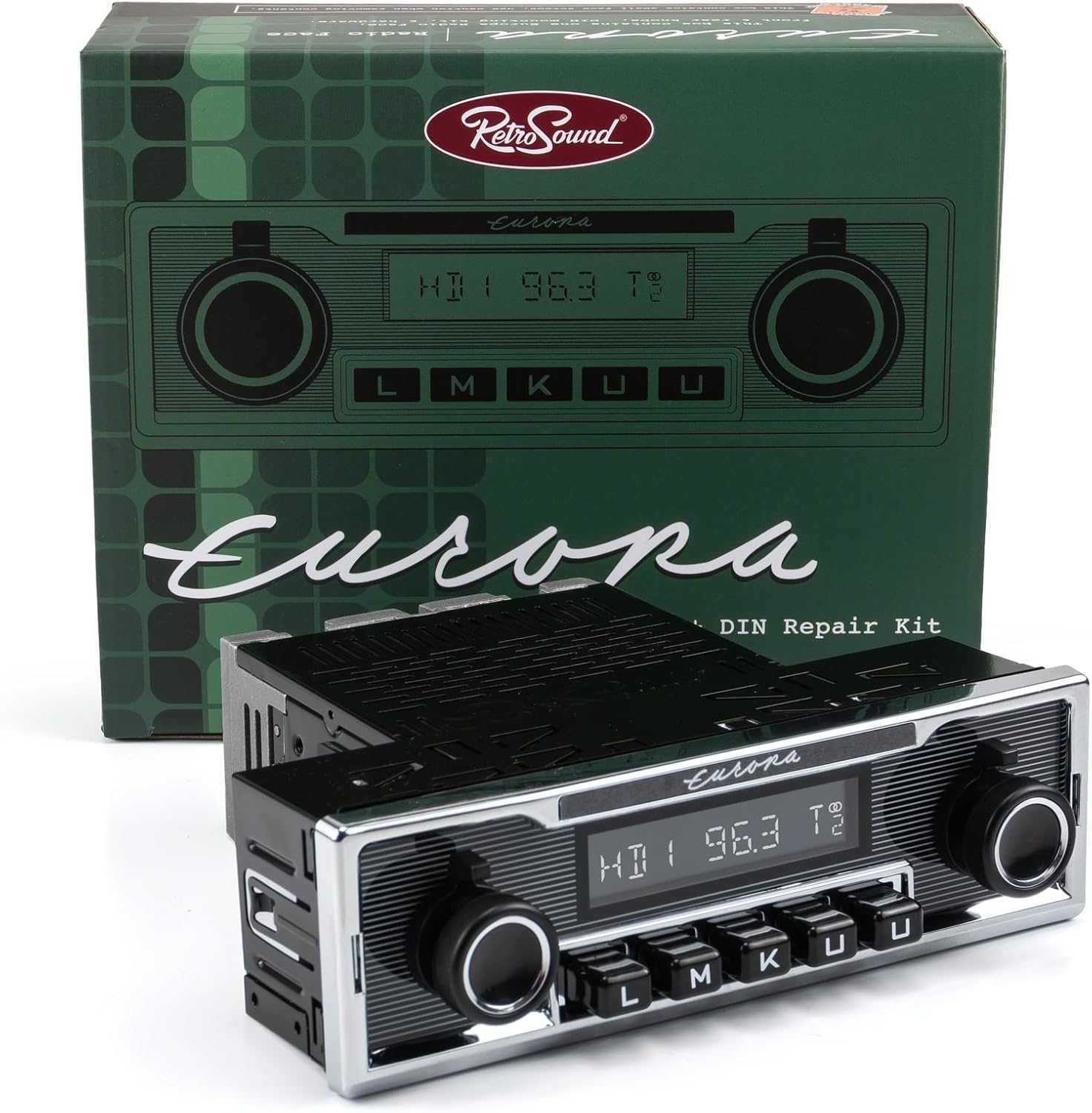 Fronte view of RetroSound Europa DIN Radio Motor 2