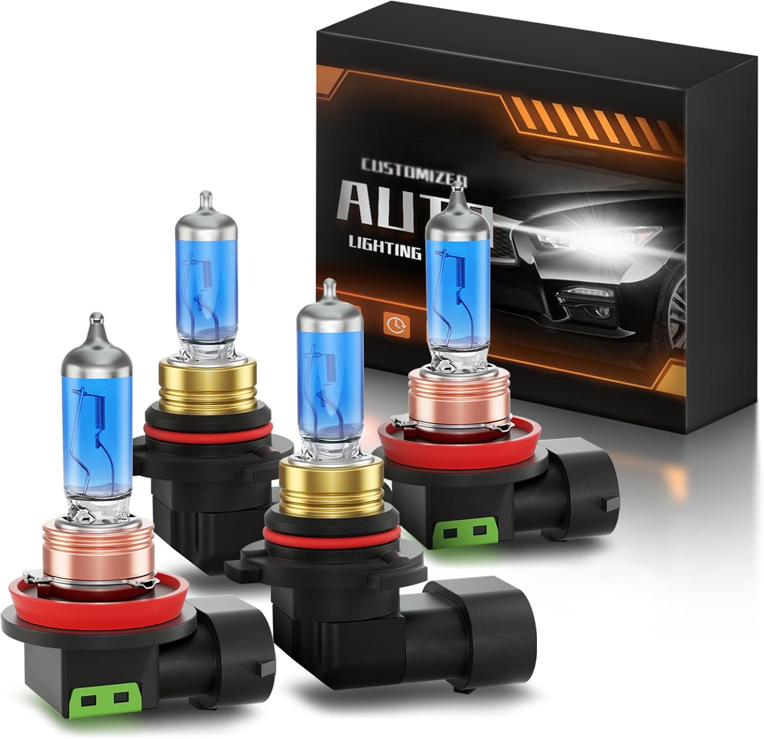 Fits For 2015-2022 Chevy Trailblazer/Trax Halogen Headlight Bulbs Combo, Ultra Bright 5000K White High Low Beam Headlight Bulbs, Plug and Play, 4 Pack