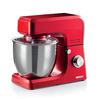 Ariete Gourmet Professional Mutfak  efi K rm z  1598/01-7 Litre Geni  Hazne, Gurme Profesyonel Stand Mikser, Planet Yo urma Makinesi, 1200 Watt, 6 H zl , Darbe Fonksiyonu, S rama  nleyici Kapak