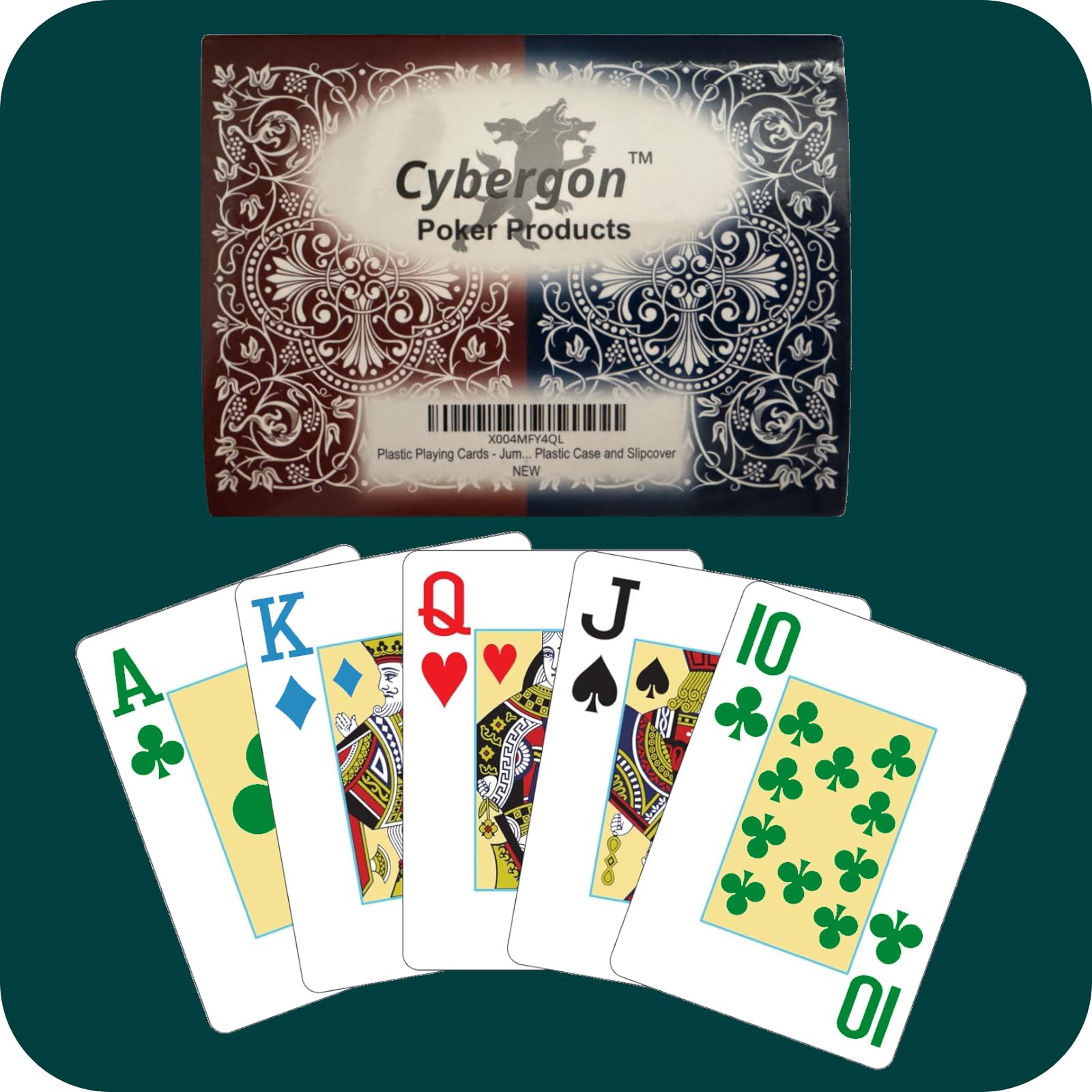 Amazon.com: Cybergon Plastic Playing Cards – Jumbo Index Large