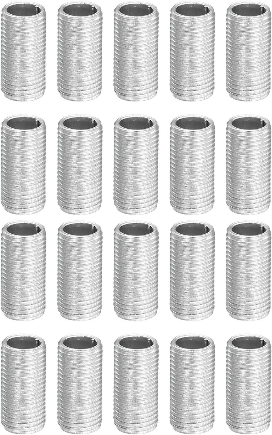 YOKIVE 20 Pack Lamp Pipe Nipple, 2cm Length M10 Thread 1mm Pitch Zinc