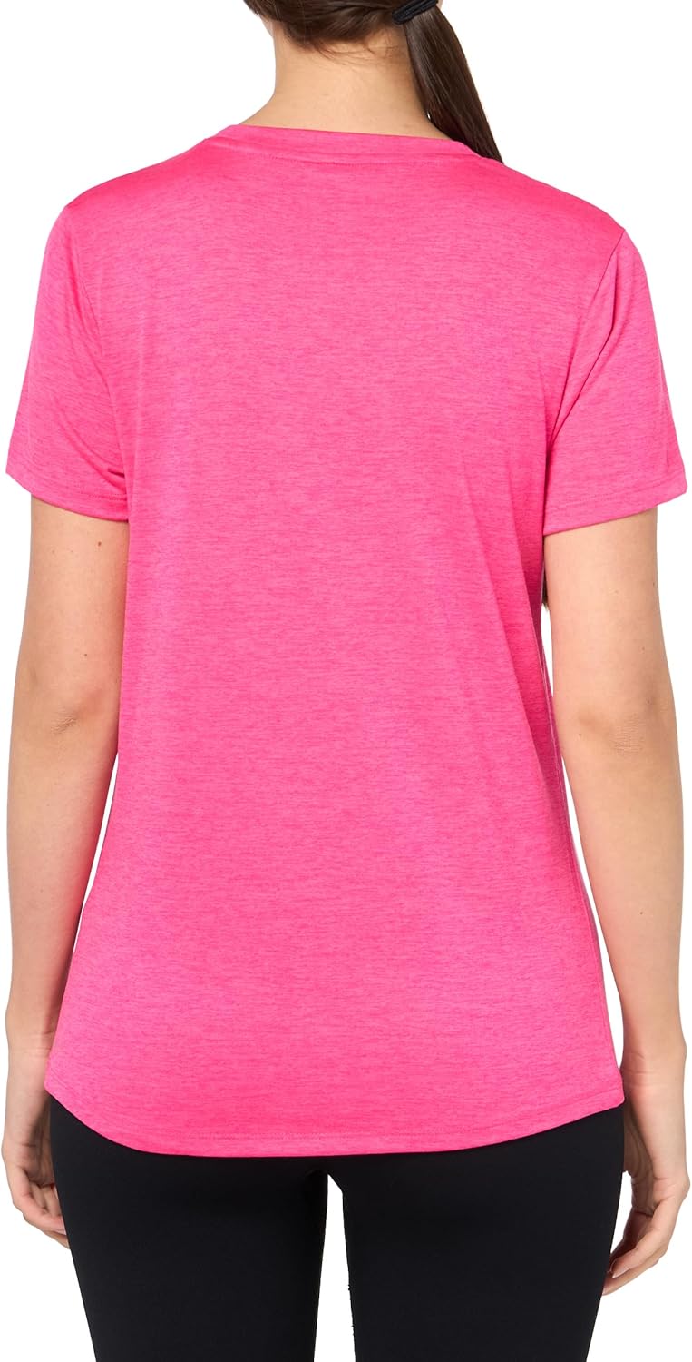 PUMA Womens Train All Day Essentials Heather Short Sleeve Training Athletic Tops Athletic - Black - Image 2