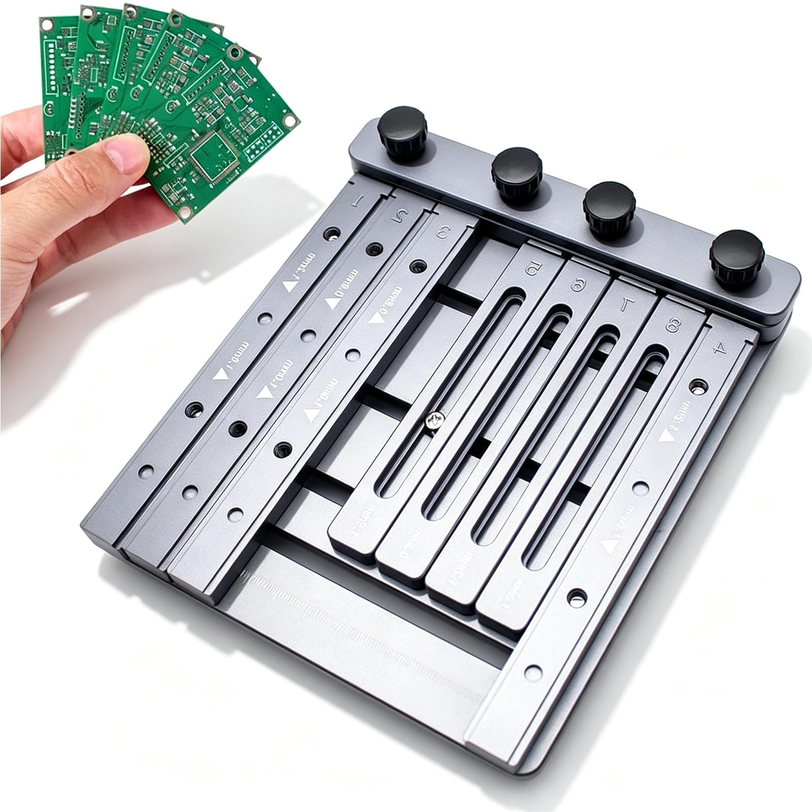 GZKDKZB Mini Solder Paste Stencil Printer, SMT Screen Solder Paste Station, with Scales, Dual-Sided Fixture, Compatible with Up to 109×135mm Stencil Sizes for Precision SMT Screen Printing
