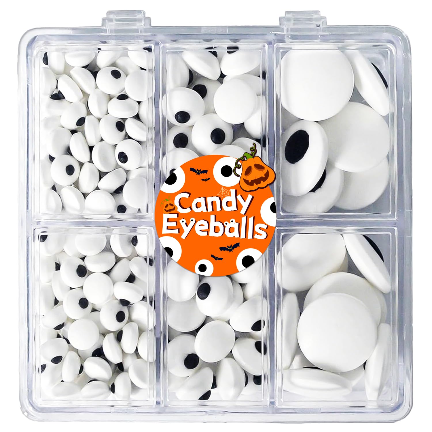 Edible Eyes Candy Eyeballs Sprinkles for Cake Decorating, 130g/4.6oz Halloween Mix Sizes Eyeballs for Cupcake Cookie Toppings, Edible Sprinkles for Baking Decoration 7mm 1cm 2cm