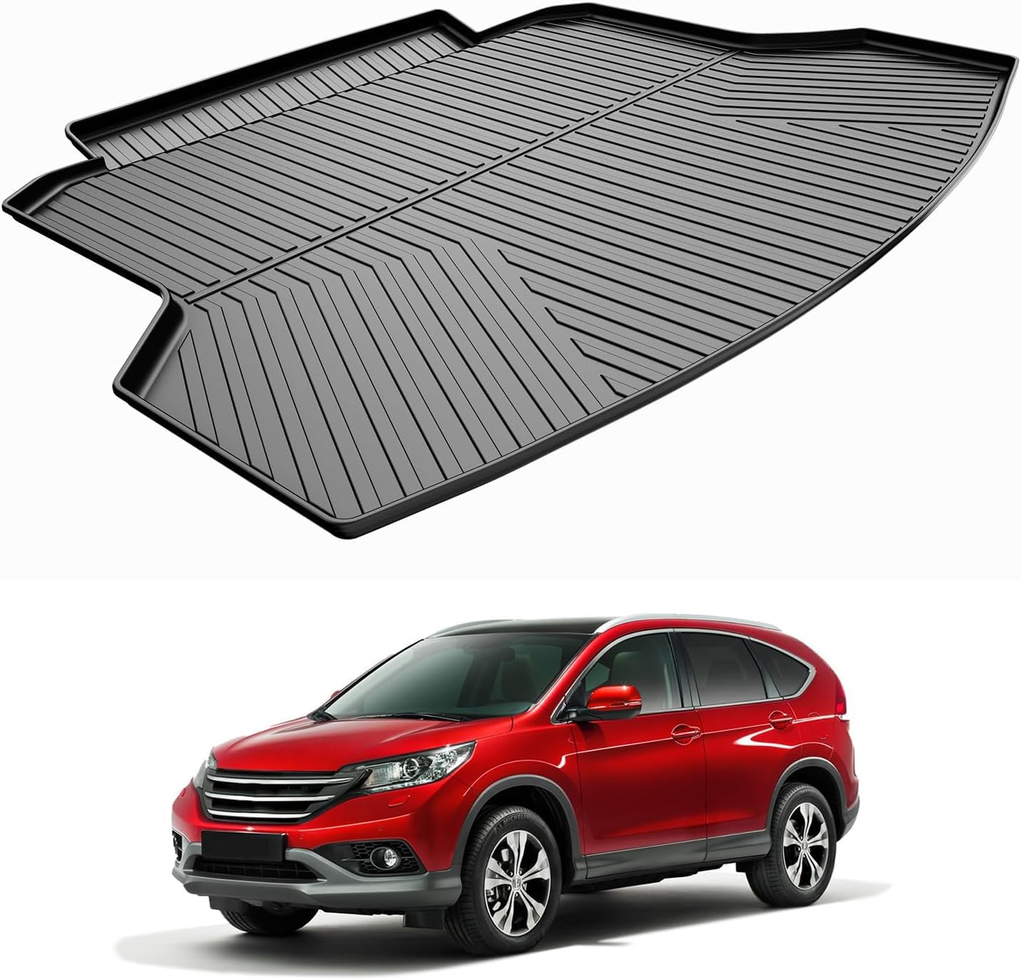 CRV Cargo Liner 2012-2016: DISUTOGO Cargo Mat Fit for Honda CR-V 2012-2016 All Weather TPE Rear Trunk Liner Waterproof Durable Trunk Mat Accessories Black