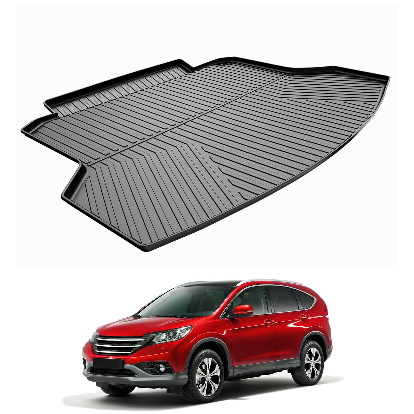 CRV Cargo Liner 2012-2016: DISUTOGO Cargo Mat Fit for Honda CR-V 2012-2016 All Weather TPE Rear Trunk Liner Waterproof Durable Trunk Mat Accessories Black