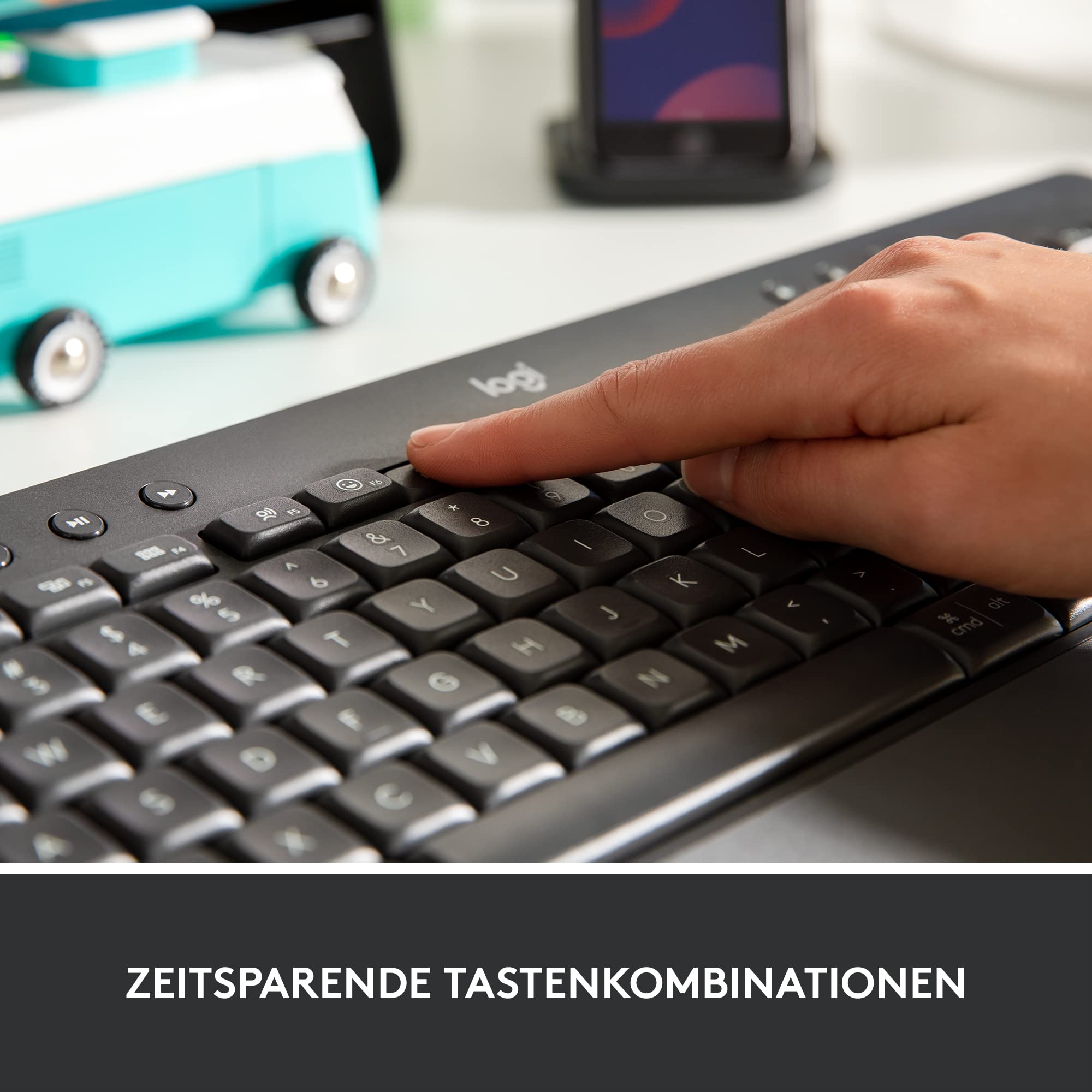 Logitech Signature K650 Comfort kabellose Tastatur mit Handballenauflage | BLE Bluetooth/Logi Bolt USB-Empfänger, Soft-Touch-Tastatur, Numpad, PC/Windows/Mac, Italienisches QWERTY - Grau