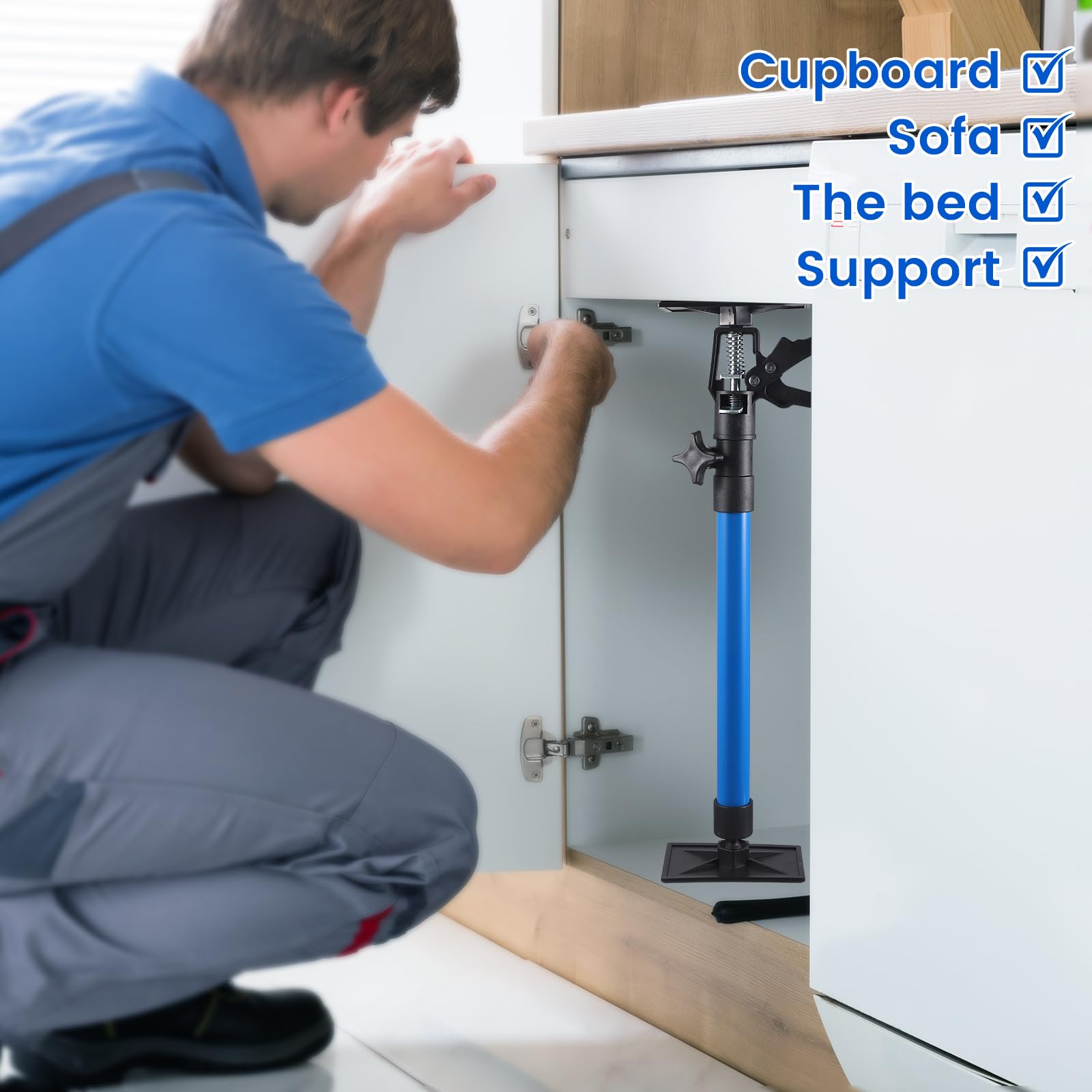 2 Stück Deckenstütze,Montagestütze,Zargenspanner,Türspanner 360° Gedreht,Schnellspannstütze,Deckenstütze Montagestütze 40Kg*2,Zur Unterstützung Von Türzargen,Schränken (50-115cm)