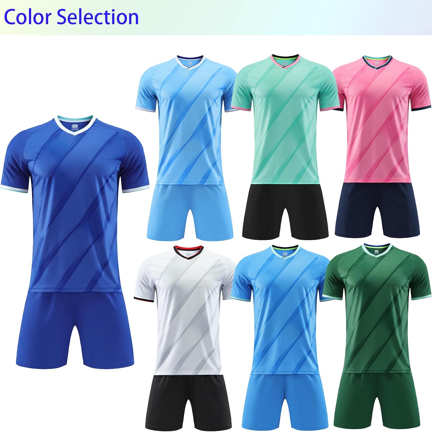 Custom Soccer Jersey Kids Adults Personalized Soccer Uniform with Team Name Number Logo - Image 2