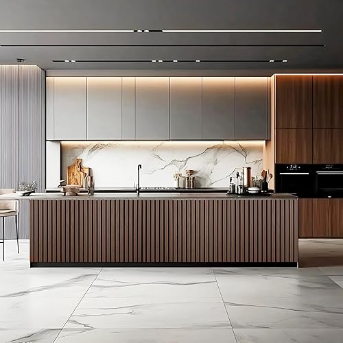 Miniatura 5 de Paneles de pared acústicos de madera de 94.5 x 23.6 pulgadas, paneles de pared flexibles 3D insonorizados, paredes de listones de madera para