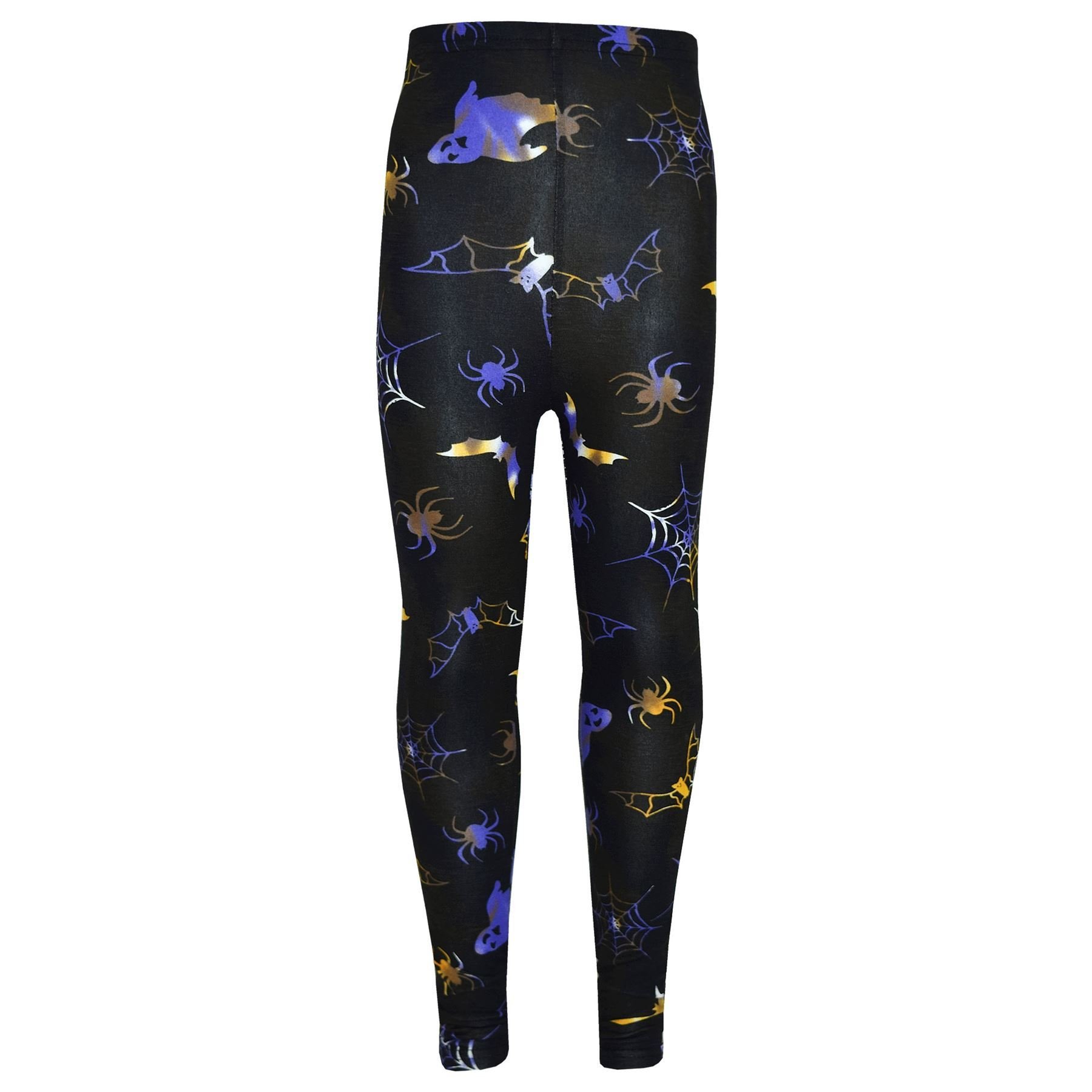 A2Z 4 Kids Girls Halloween Leggings Stretchy Spider Web Skull Print Fancy Dress Costume - Legging Halloween Print 13