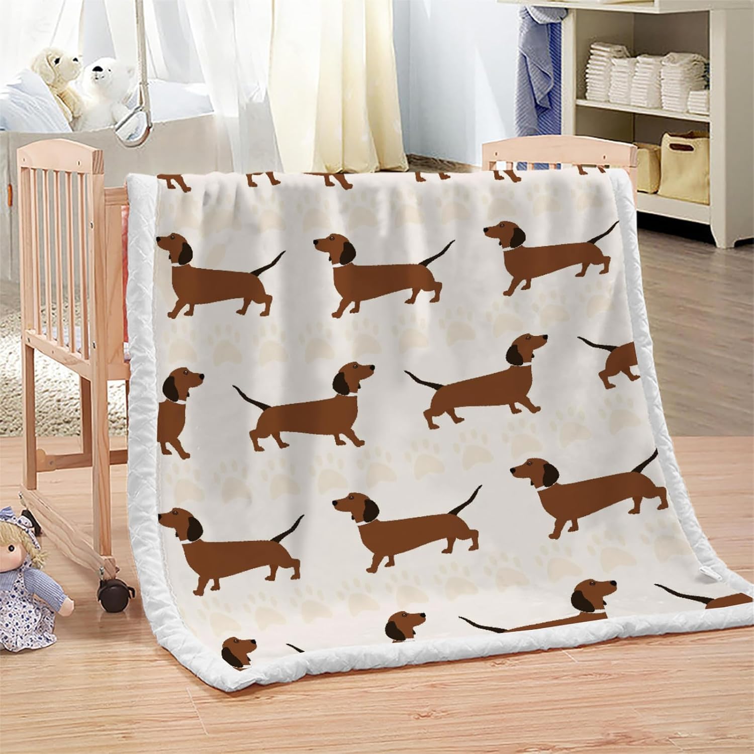Plaid polaire chaud jeté de lit couverture imprimée 3D Teckel YGR779