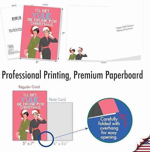 Miniatura 10 de NobleWorks - Divertida tarjeta de Navidad para adultos para mujeres - Humor de Happy Holiday Bluntcard, tarjeta de felicitación con sobre - Alcohol
