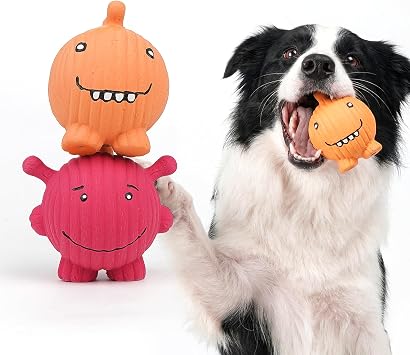 Dog Squeaky Balls Toys Rubber Soft Latex Dog Toys Chewing Squeaky Toy for Puppy Small Medium Pets