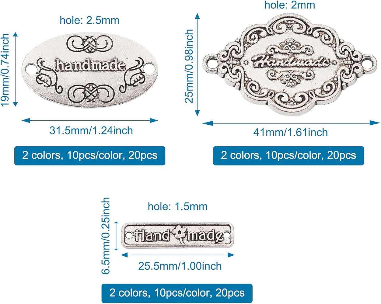 Amazon.co.jp: Beadthoven タグ チャーム 縫製用ラベル 約60個/箱