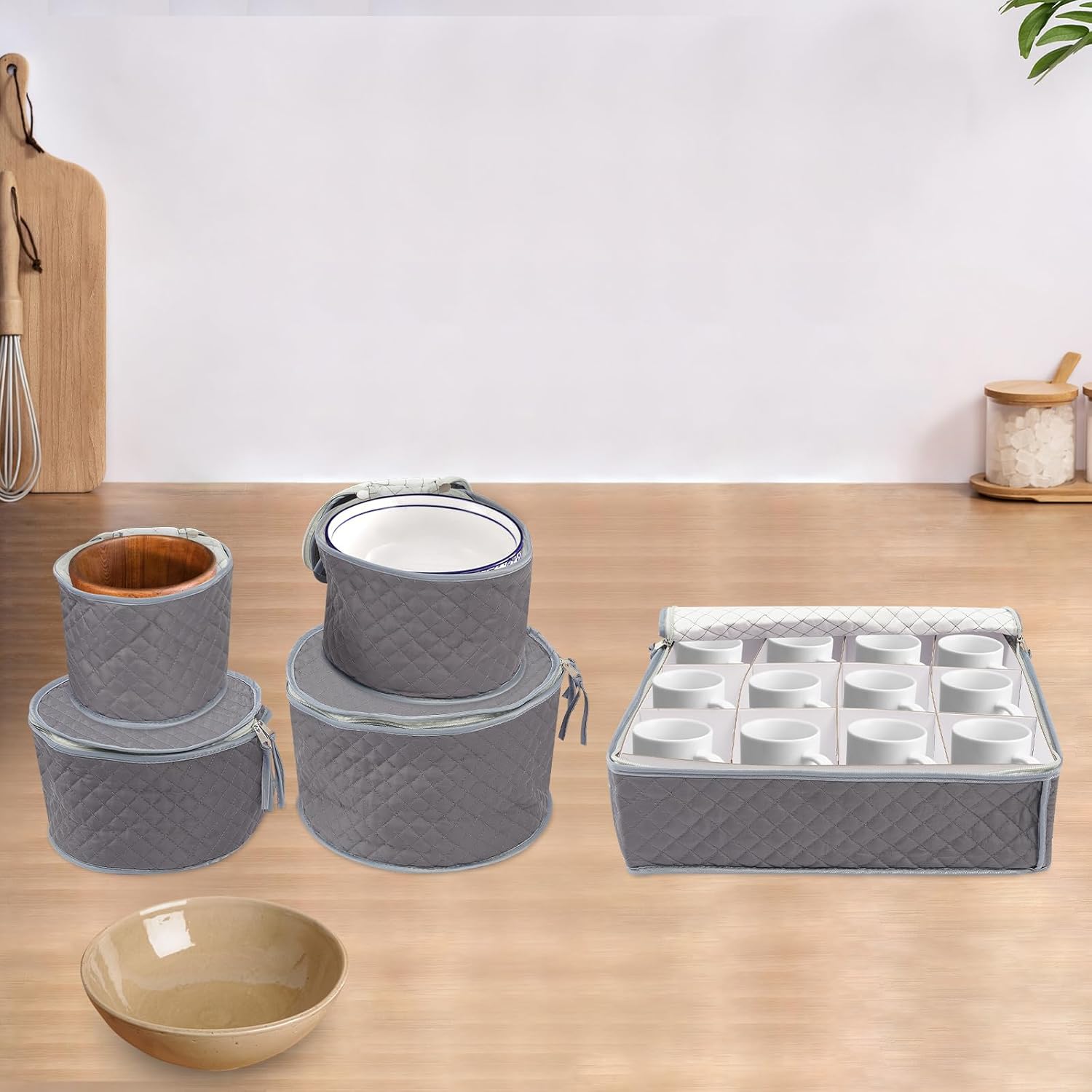 Flatware Storage Case - Durable Silverware Storage Container Box with Removable Lid and Easy to Carry Handles - Large Capacity Keeps Your Cutlery Organized & Protected