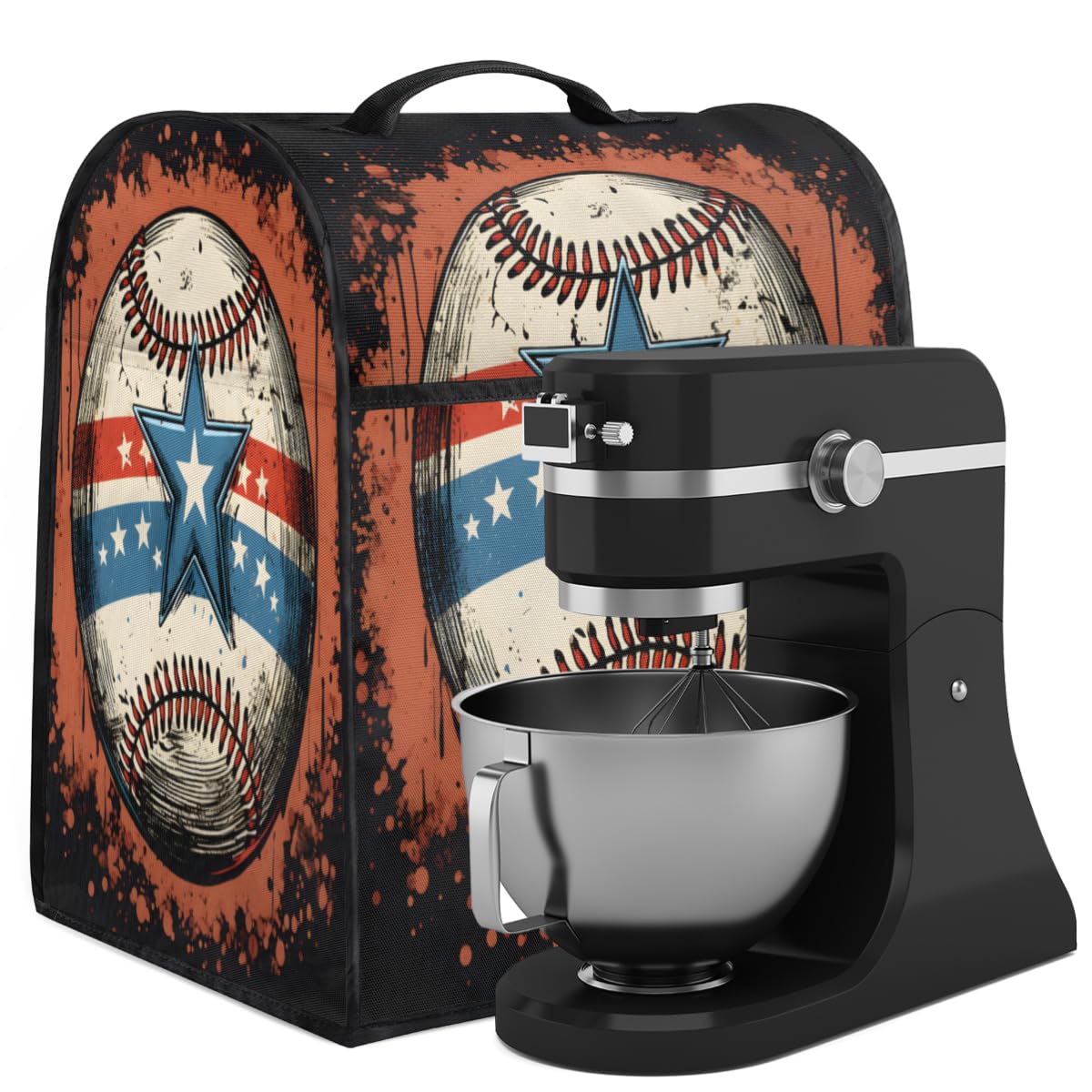 Coffee Maker Cover Baseball Sports Kitchen Appliance Covers Small Appliance Covers Blender Cover Juicer Cover Dust Covers for Kitchen Appliances with Top Handle and Pockets,Washable,B500