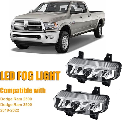 Miniatura 6 de Kit de cableado de luz antiniebla LED, luz antiniebla con soporte de lámpara, interruptor de cables compatible con Dodge Ram 2500 3500 2019-2022,