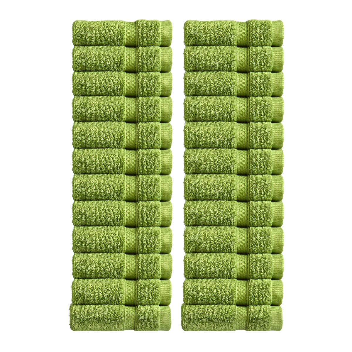 Christy Chroma Face Cloths Set | Pack of 24 | Soft Velvety Smooth Bathroom Flannels | Bold and Bright | Face and Body Wash Cloths | 100% Cotton | Cactus Green — image 1
