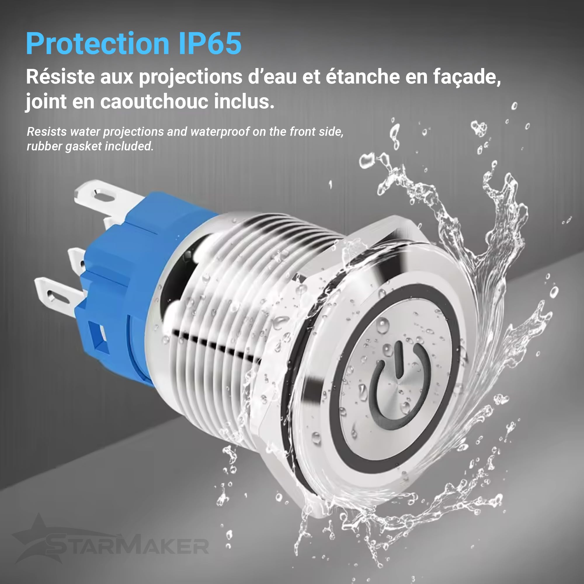 Lot De 4 Boutons Poussoirs Ronds 16mm étanches – 12V/24V/36V, Alliage Aluminium, Pour Tableau De Bord Voiture Et Projets électroniques