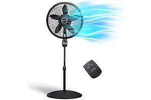 Lasko Oscillating Cyclone Pedestal Stand Fan for Bedroom, Living Room, Home Office (18 Inch, Black)