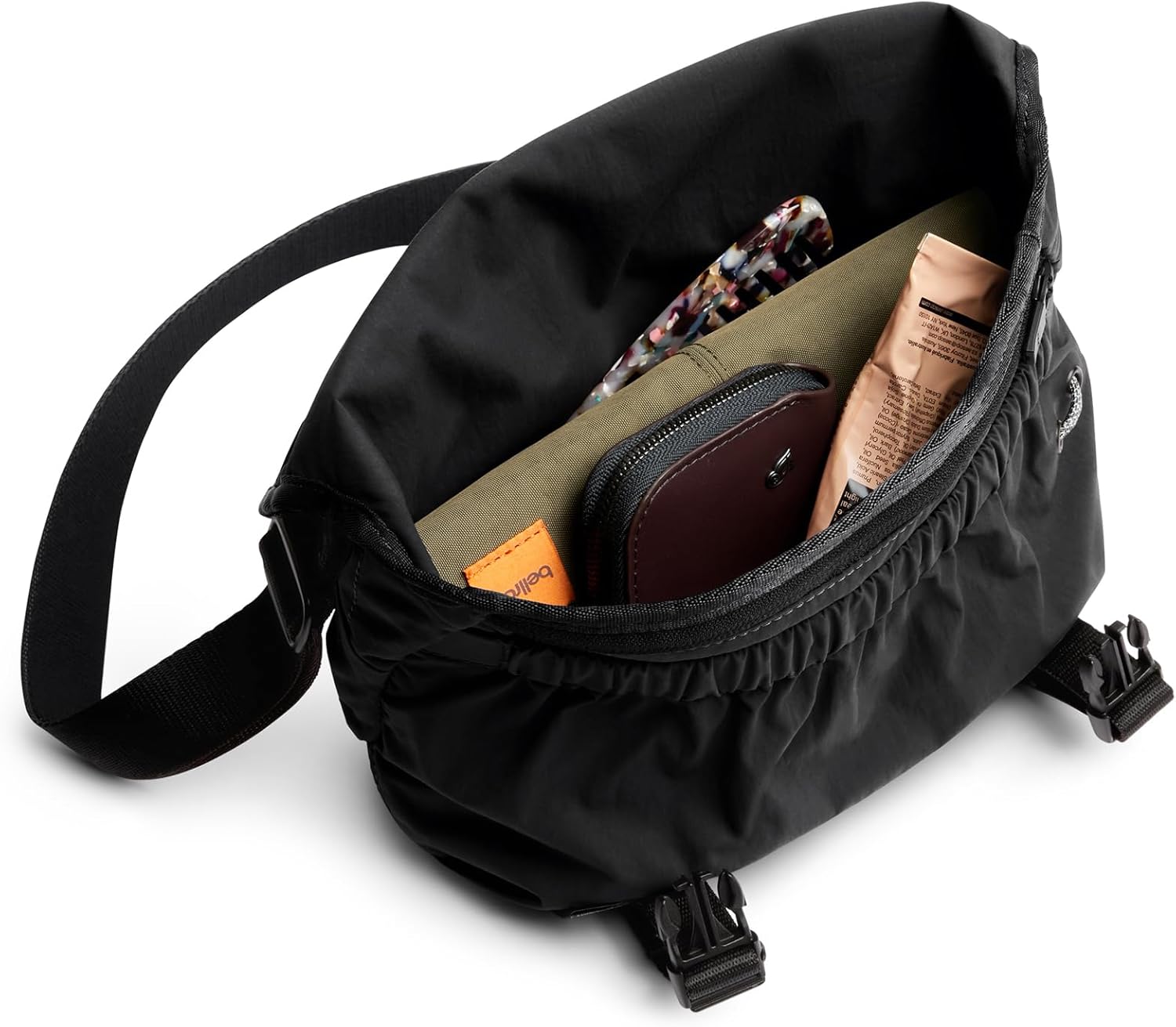 Bellroy Cinch Mini Messenger (6 liter lightweight, compact shoulder bag, water-resistant fabric, effortless organization) - Black
