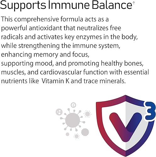 Miniatura 5 de V3 IMMUNO Shield 180 cápsulas blandas, suplemento de apoyo inmunológico, vitamina C, vitamina D3, complejo K y zinc (180 unidades)