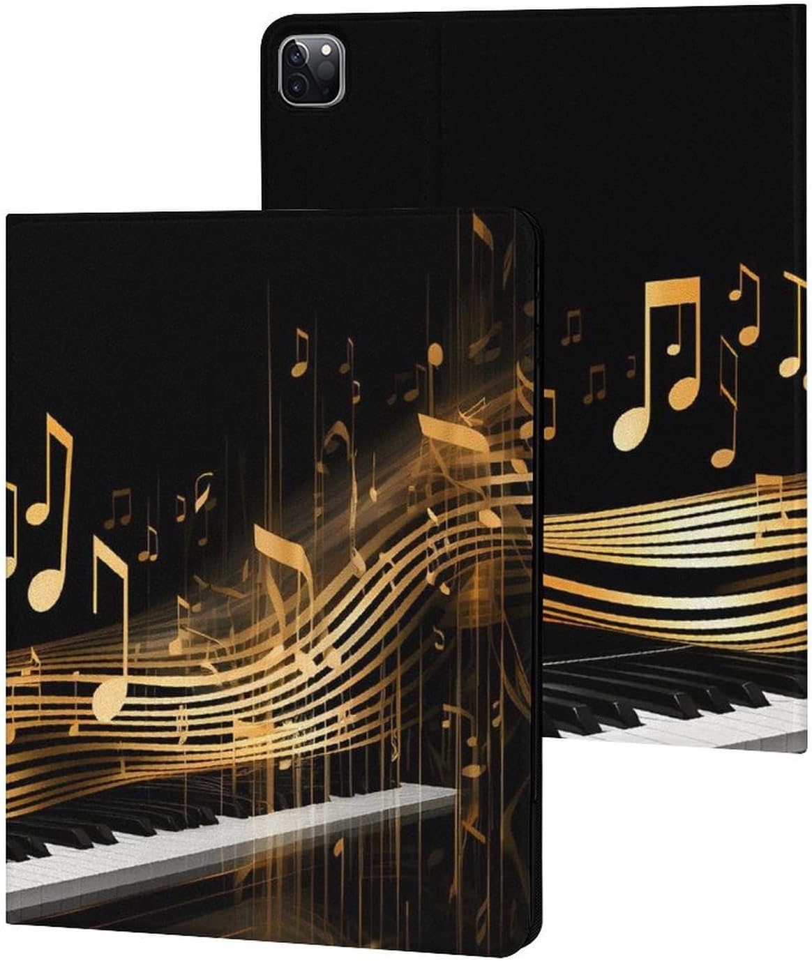 Musical Instrument and Notes Soft TPU Case Leather Cover Auto Sleep Wake Cover Compatible with iPad Pro 2020/2021/2022 (12.9in)