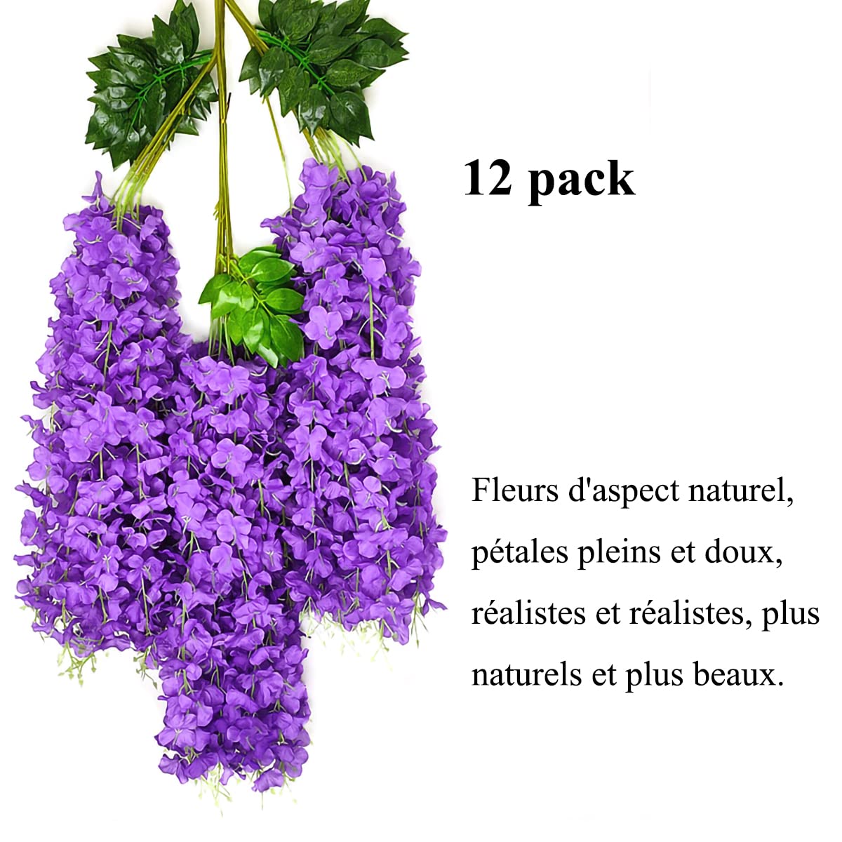 Stringa di fiori di glicine artificiale da appendere da 61 cm per matrimoni, composizioni floreali sullo sfondo, piante finte di ve, decorazioni per la casa,  15