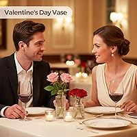 Vista 9 de ComSaf Juego de jarrones de brotes de vidrio de 3, jarrones de flores pequeños a granel, jarrones mini acanalados para centros de mesa, jarrón