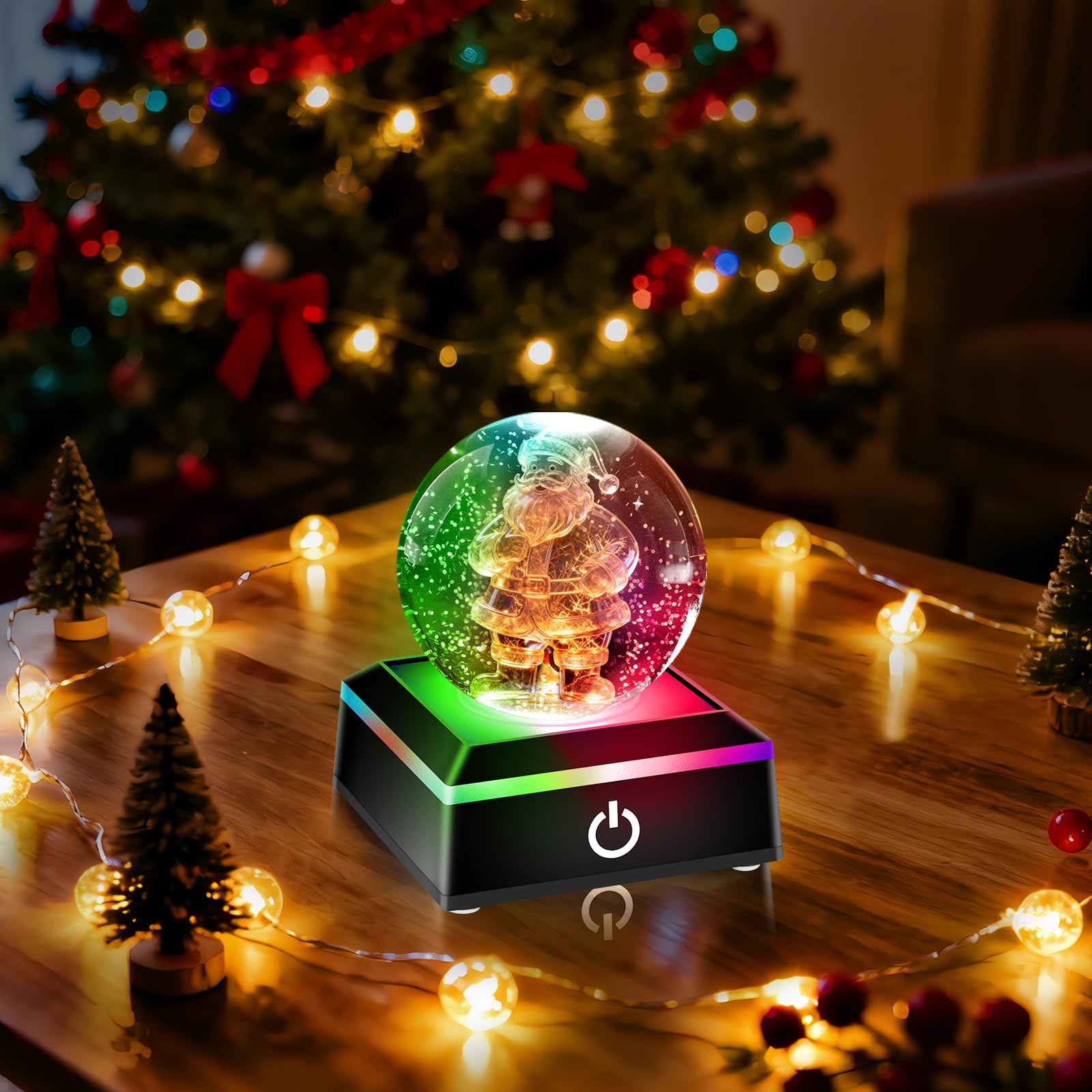 EEEKit Podświetlana Podstawka LED do Kryształu, 2PCS Zmieniająca Kolory Podstawka pod Szkło Artystyczne