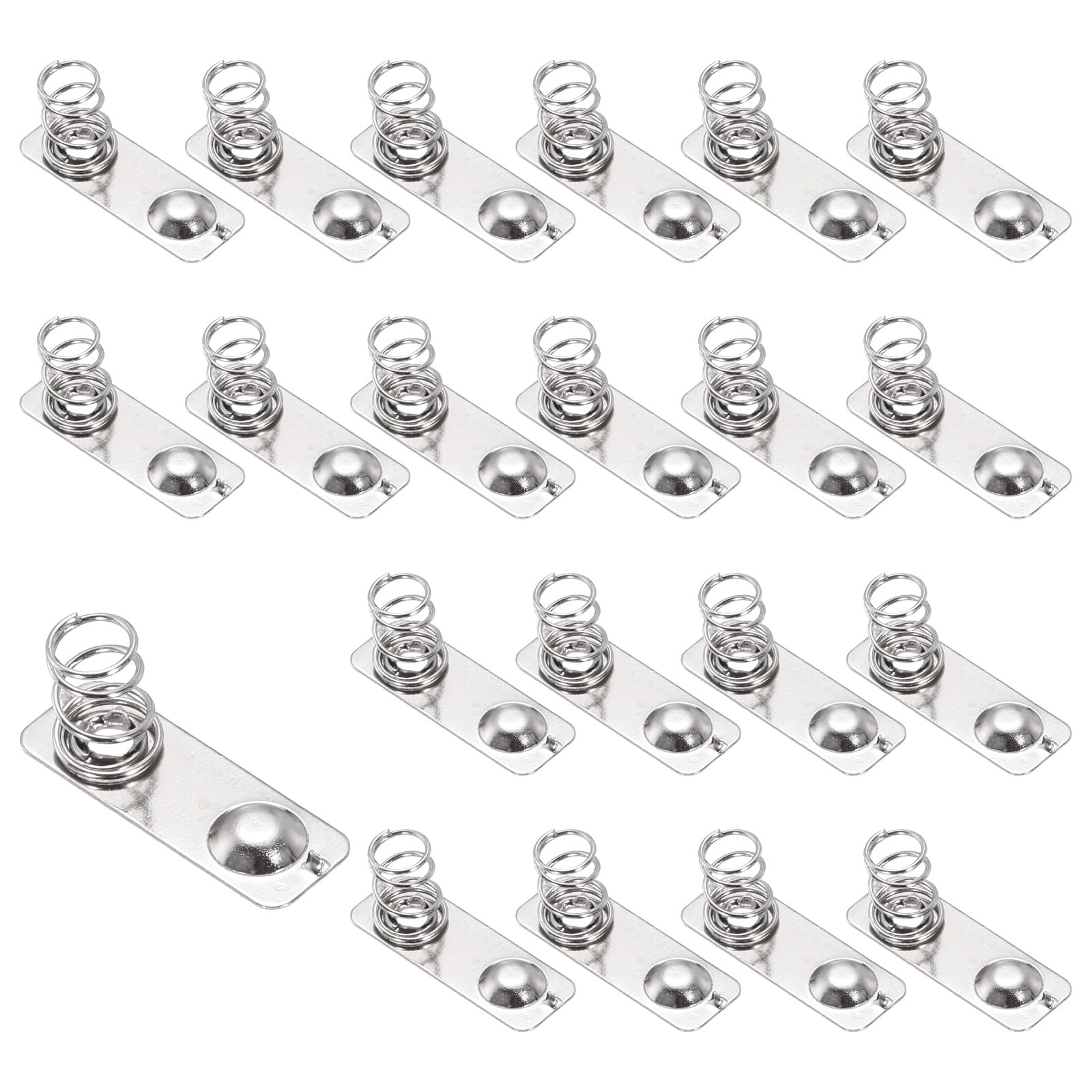 MECCANIXITY 20 Pcs Battery Spring Metal Contact Plate 20mm x 7mm Negative Positive Bipolar Conversion Nickeling Plate for Battery Holder and Electronic Toys