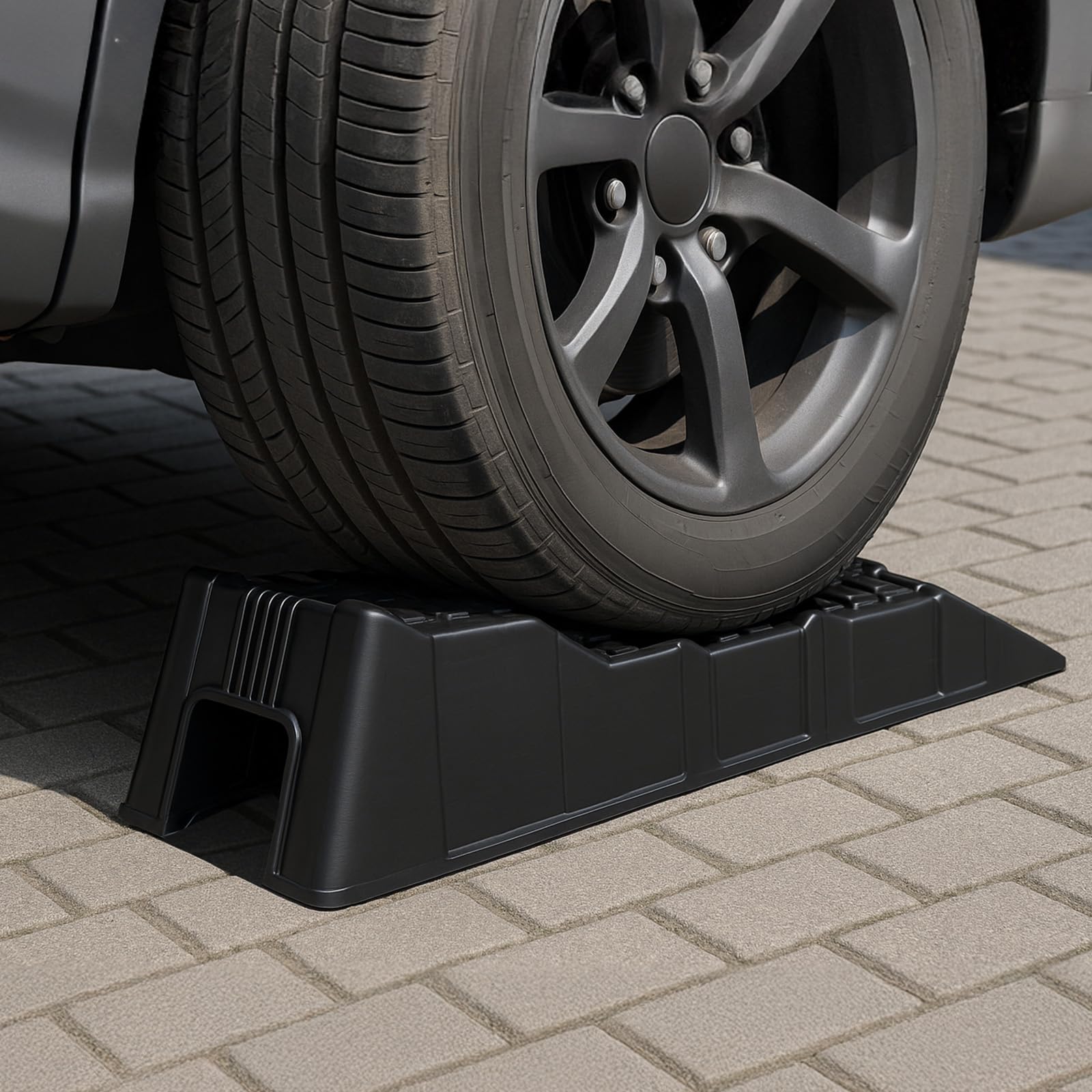 Auffahrrampen bis 2.5t 3-Stufen Nivellierkeile bis aus Kunststoff 2 Stück Stabile Autorampen für schwerere Fahrzeuge Pkw Auto Kfz Rampe für Caravan, Camper, Van & Auto