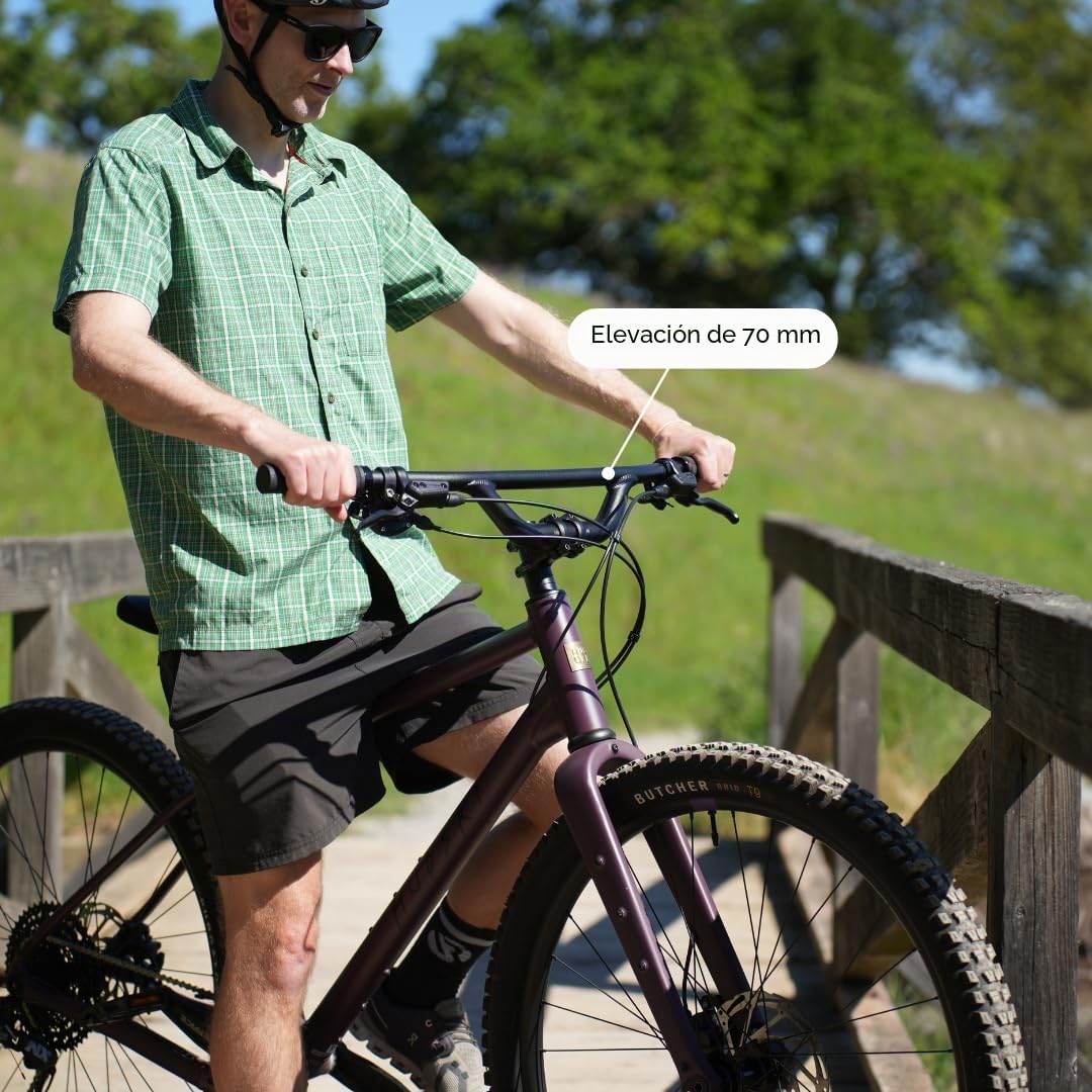 REDSHIFT Top Shelf Flat Handlebar with 70mm of Rise, up to 800mm Width for MTB, Commuter, Hybrid, and E-Bikes, Aluminum Flat Bar
