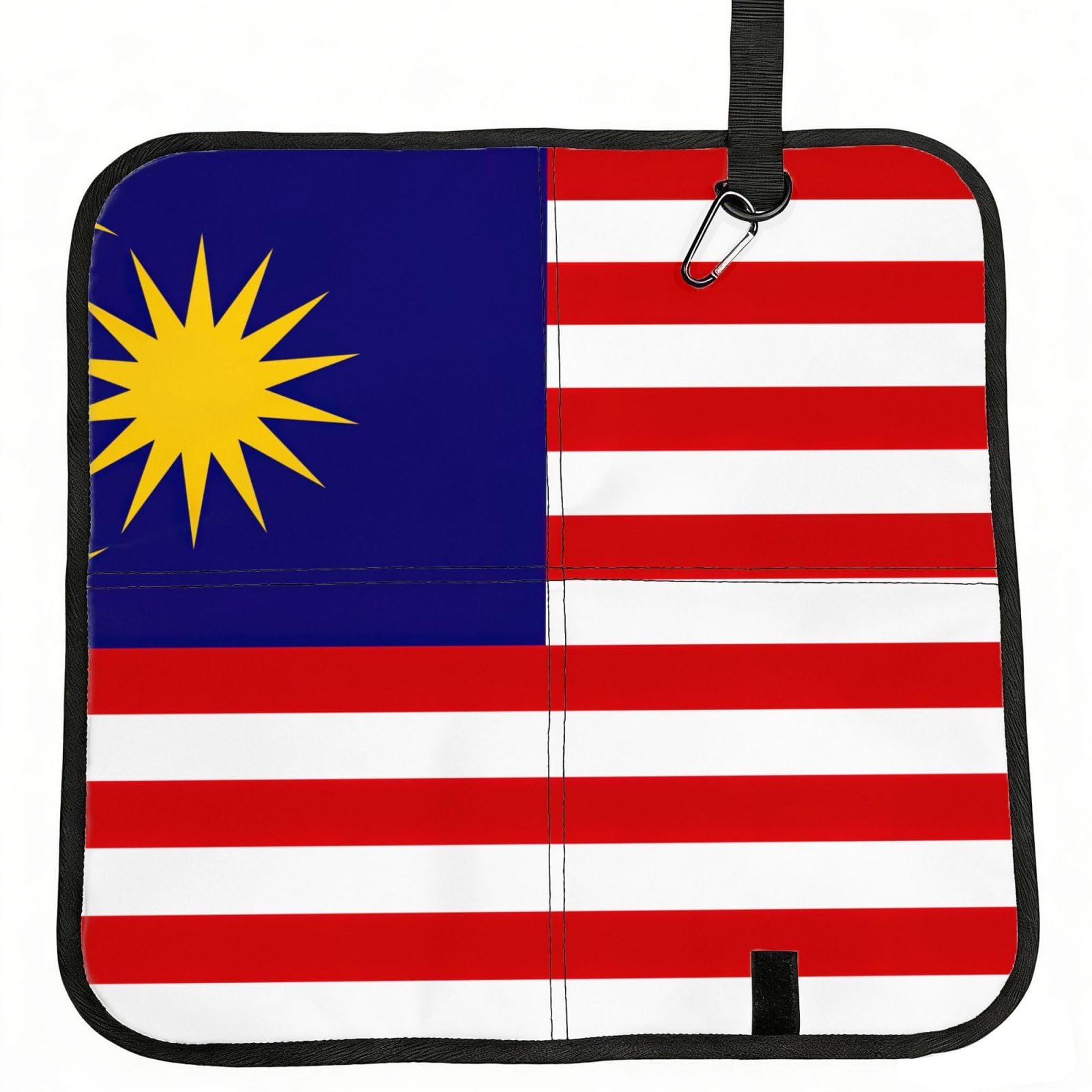 NImongt Malaysia Flag Print Portable Chair Pad Foldable Seat Cushion Outdoor Seating Office Picnic Camping