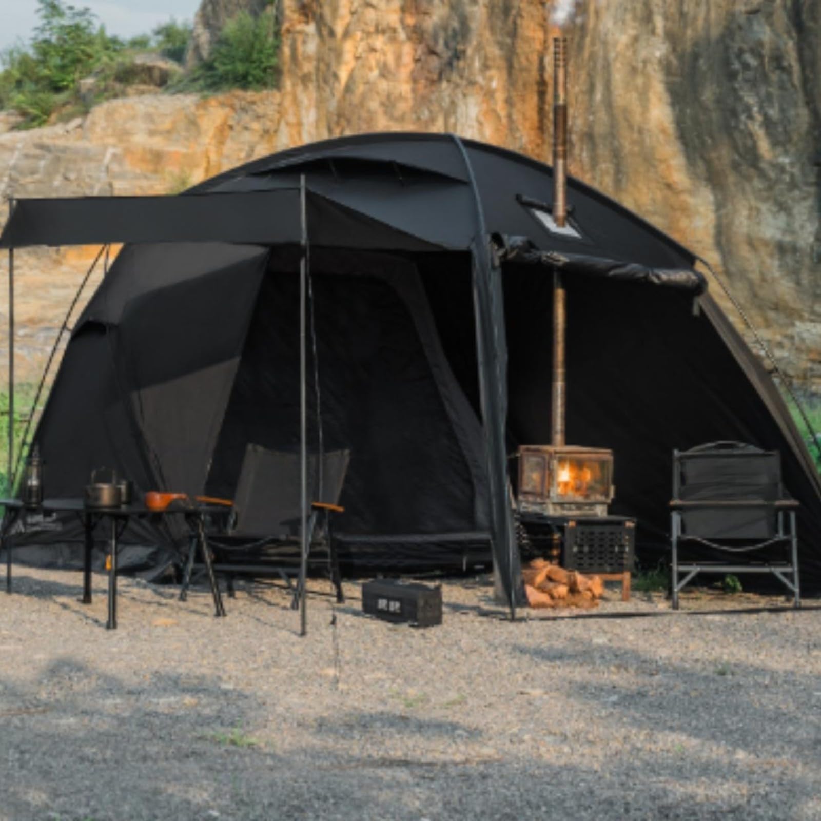 Qianly Carpa Camping con Toldo Amplia | Reforzada, Tienda Campaña con Porche, Transpirable, Tienda Campaña cho smontable, Campis