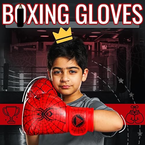 Miniatura 4 de WYOX Guantes de boxeo para niños de 4 onzas, 6 onzas, 8 onzas, guantes de boxeo juveniles para edades de 3 a 15 años, guantes de boxeo para saco de