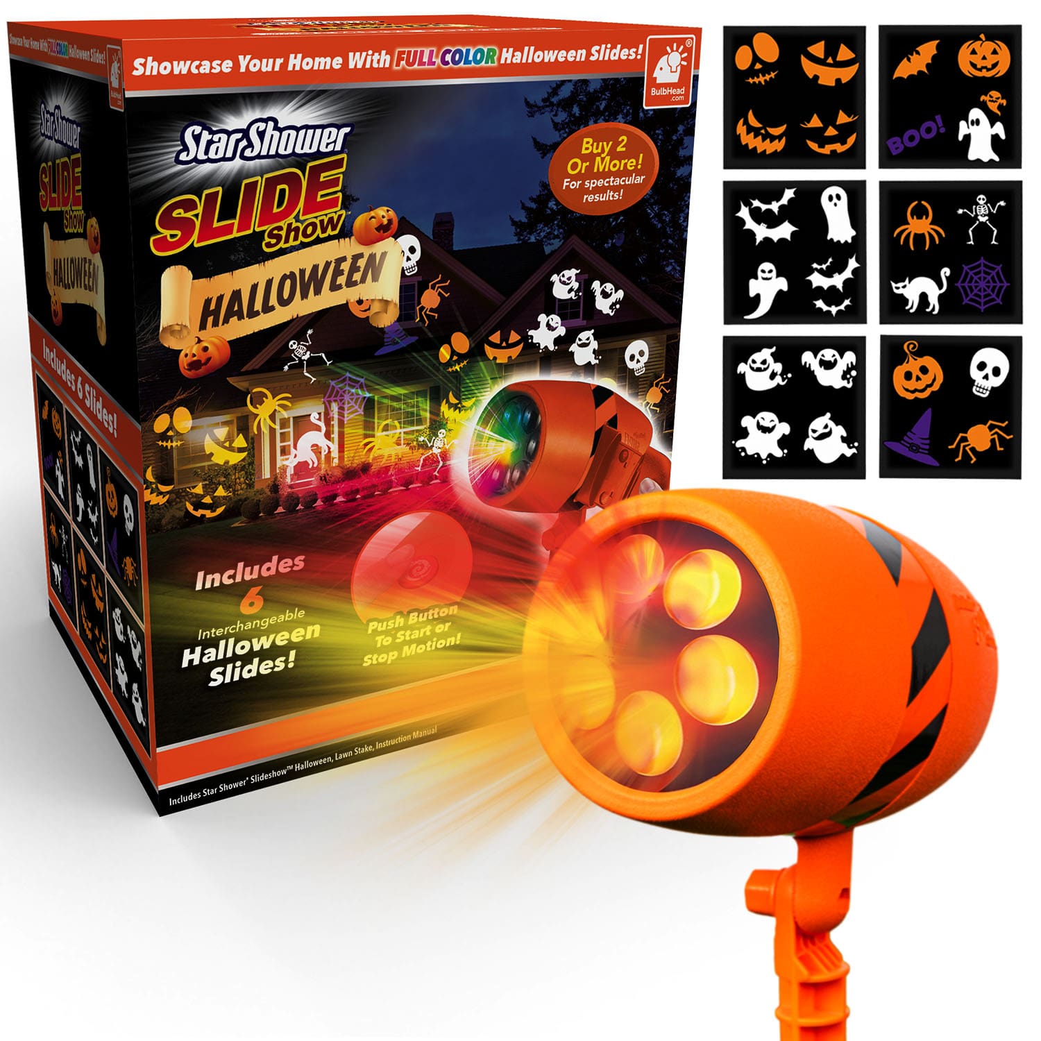 Amazon.com: Star Shower Slide Show Halloween LED Projector, 6