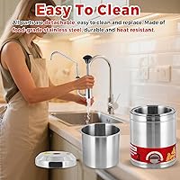 Vista 6 de Dispensador de queso Nacho con bomba de acero inoxidable, calentador de queso de 2.6 cuartos de galón, dispensador de bomba de queso caliente