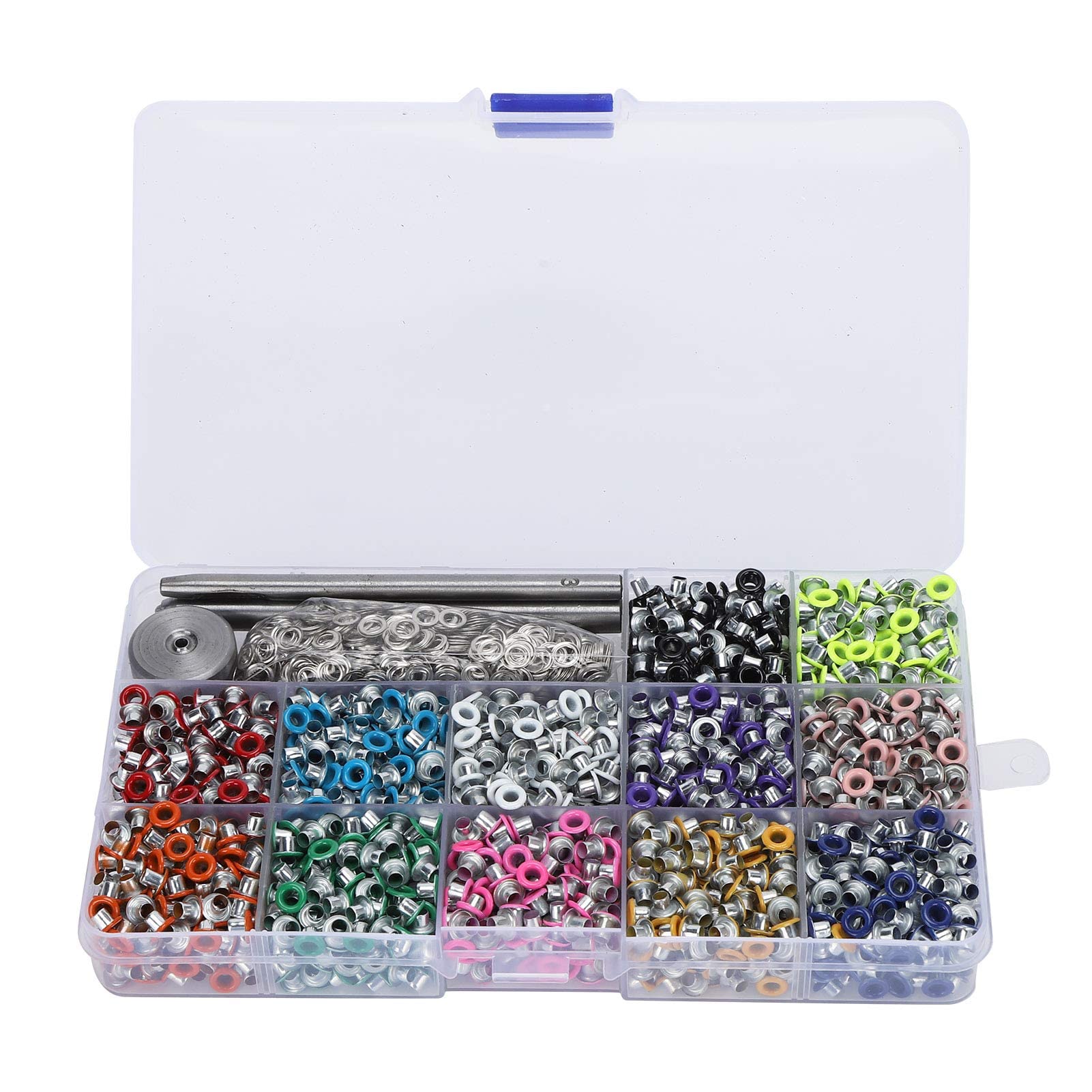 Kit d'œillets métalliques colorés avec outil de pose pour couture et cuir